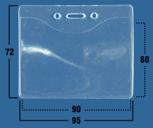Кармашек для бейджа без крепления жесткий горизонтальный (90х60) 501-T/R (уп. 100 шт.)