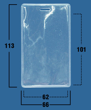 Кармашек для бейджа без крепления жесткий вертикальный (62х101), D504-NCST/R (уп. 100 шт.)