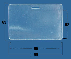 Кармашек для бейджа без крепления тонкий горизонтальный (95х52) IDR01/R (уп. 100 шт.)