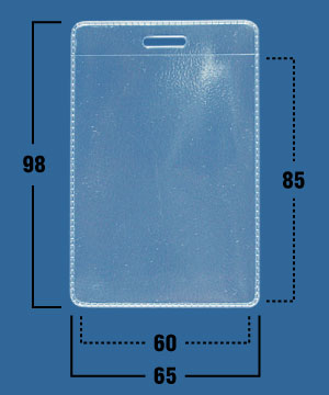 Кармашек для бейджа без крепления тонкий вертикальный (60х85) IDR02/R (уп. 100 шт.)