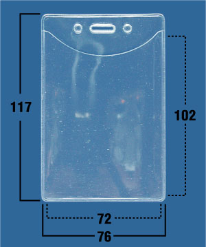 Кармашек для бейджа без крепления жесткий вертикальный (72х102), 506-F/R (уп. 100 шт.)