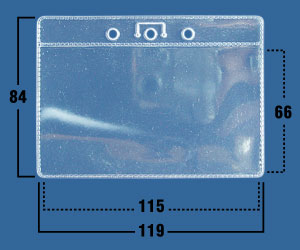 Кармашек для бейджа без крепления тонкий горизонтальный (115х66) IDR05/R (уп. 100 шт.)