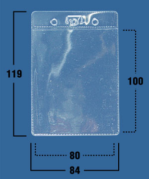 Кармашек для бейджа без крепления тонкий вертикальный (60х85) IDR06/R (уп. 100 шт.)