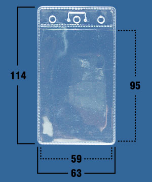 Кармашек для бейджа без крепления тонкий вертикальный (59х95) IDT06/R (уп. 100 шт.)