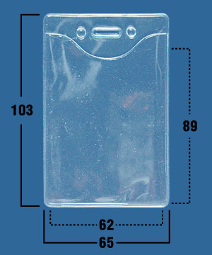 Кармашек для бейджа без крепления жесткий вертикальный (62х89), 506-F2/R (уп. 100 шт.)